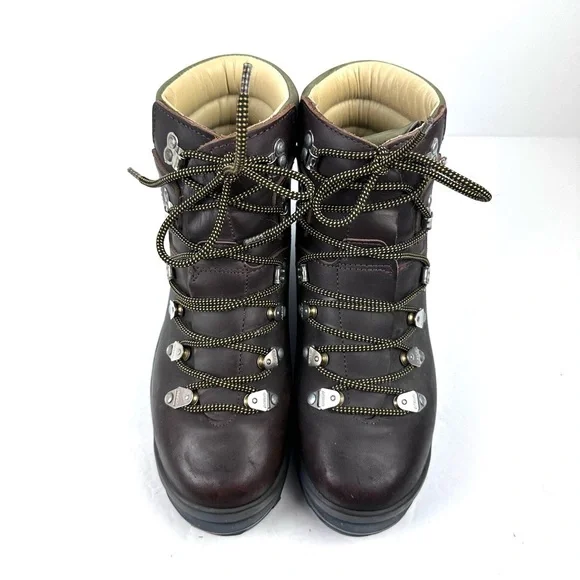 Asolo Vintage Hiking Boots Mens 7 Womens 8.5 Brown Leather Lace Up Heavy Duty - Picture 4 of 11